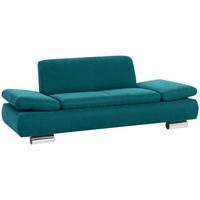 SOFA 2-Sitzer Kaye Bezug Veloursstoff Metallfuß verchromt / petrol - Blau, Kunststoff (190/76/90cm) - 58aufmkessel