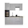 KÜCHENZEILE 240 cm Aspen K101-M240 in Grau/Hochglanz - Grau, Holz (240/212/60cm)