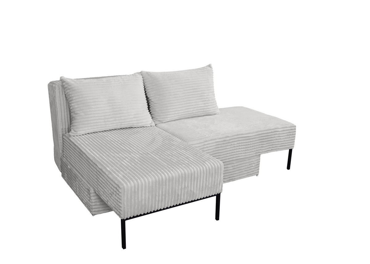 ECKSOFA Mit Schlaffunktion MOOKA 4in1-Multifunktions-System Stoff Velo Links Hellgrau - Hellgrau, Holz/Textil (145/160cm) - Kaiser Möbel