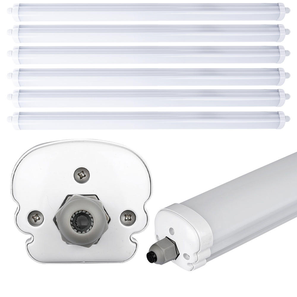 LED DECKENLEUCHTE Weiß Kunststoff 6er Set - Weiß, Kunststoff (120/6.5/5.8cm)