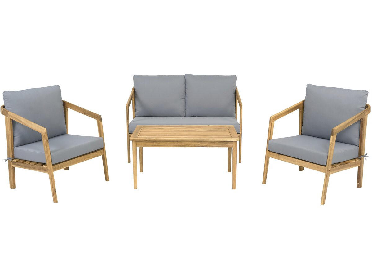 LOUNGEGARNITUR Presley 4-Sitzer Beige - Beige, Holz - Habitat Garten