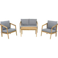 LOUNGEGARNITUR Presley 4-Sitzer Beige - Beige, Holz - Habitat Garten