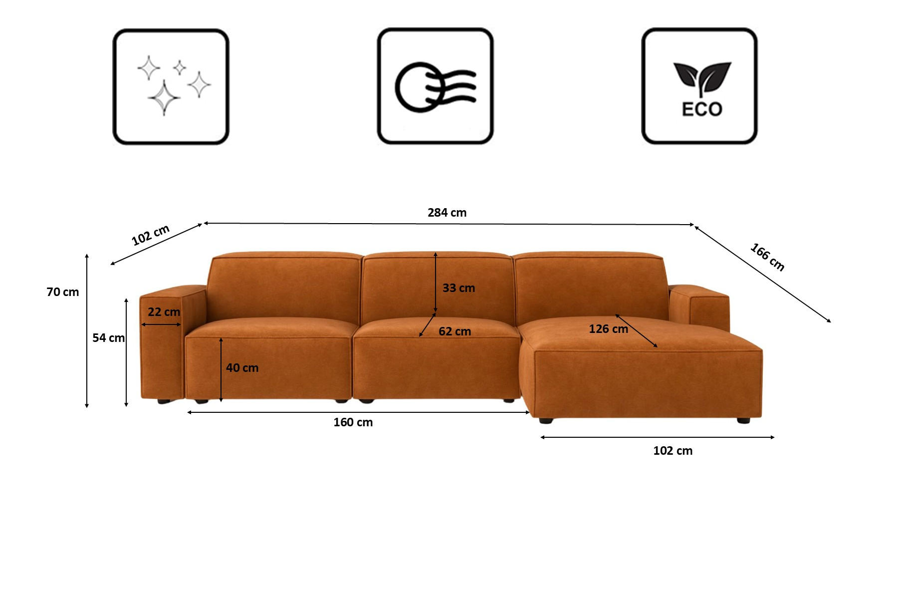 Thumbnail - Kaiser Möbel Ecksofa, Braun, Holz, 284x166 cm, Wohnzimmer, Sofas & Couches, Wohnlandschaften, Ecksofas