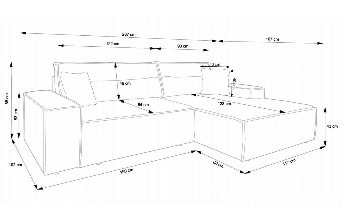 ECKSOFA Farese Beige Cord - Beige, Textil (267/167cm) - Selsey