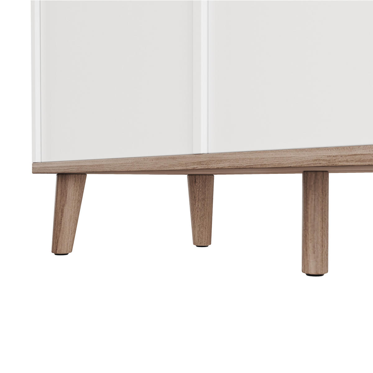 LOWBOARD in Weiß TV-Schrank mit Schiebetür und Stauraum für bis zu 70" TV, B160 x T40 x H52 cm - Weiß/Naturfarben, Holzwerkstoff (160/52/40cm) - STILVORA