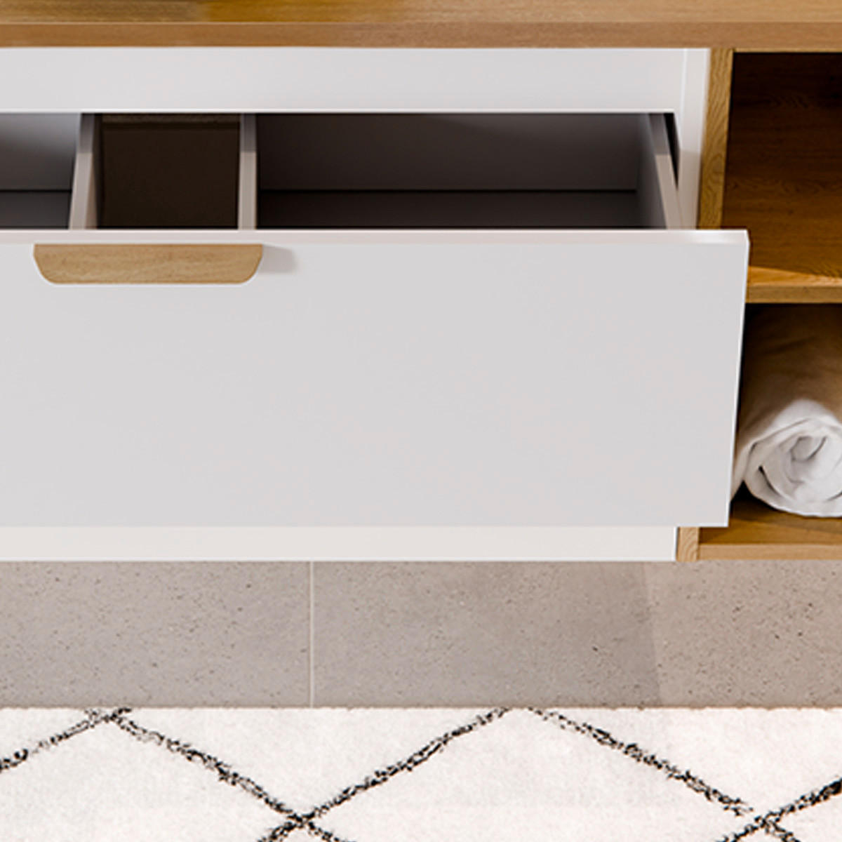 WASCHTISCH 120.6cm Oria Weiß - Weiß, Holzwerkstoff (120.6/50/46.5cm) - Petits-meubles