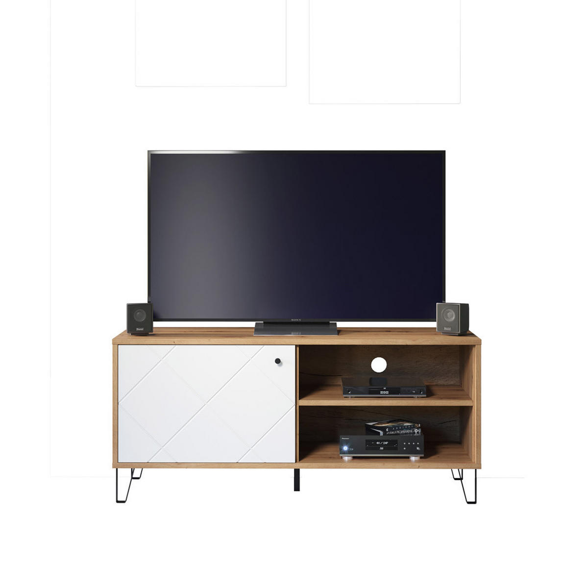 TV-ELEMENT Eiche Dekor - Eiche Wotan, Holzwerkstoff (123/55/40cm) - ebuy24