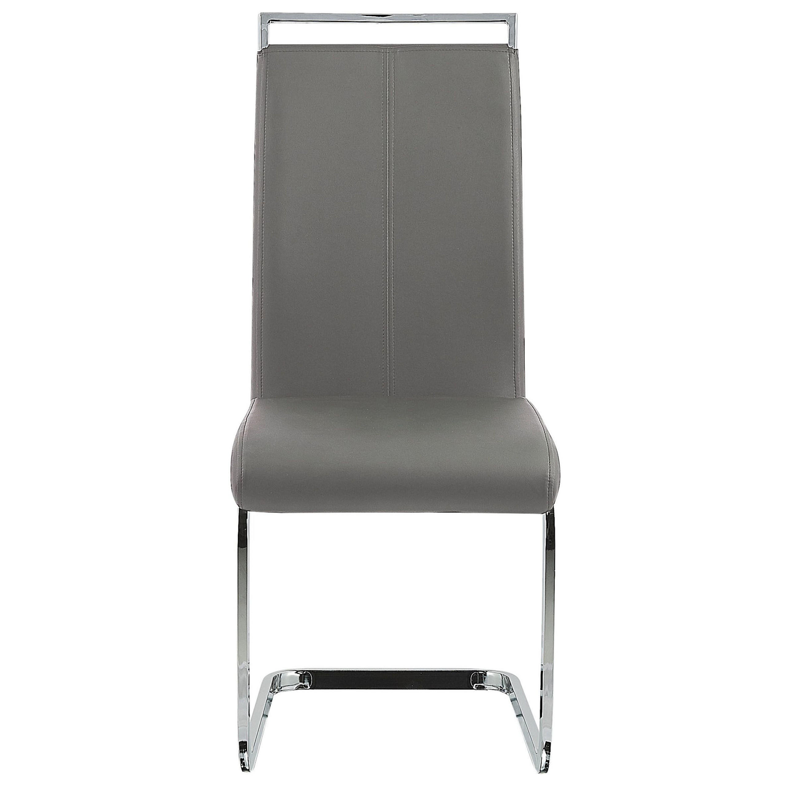 ESSZIMMERSTUHL 2er-Set Kunstleder Grau Greedin - Grau, Textil/Metall (42/99/50cm) - Beliani
