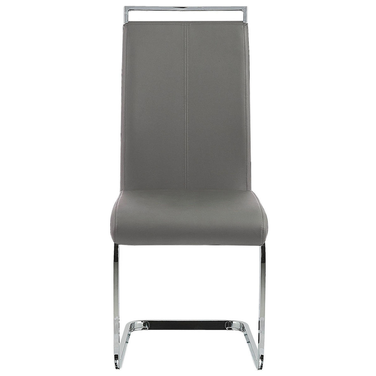 ESSZIMMERSTUHL 2er-Set Kunstleder Grau Greedin - Grau, Textil/Metall (42/99/50cm) - Beliani