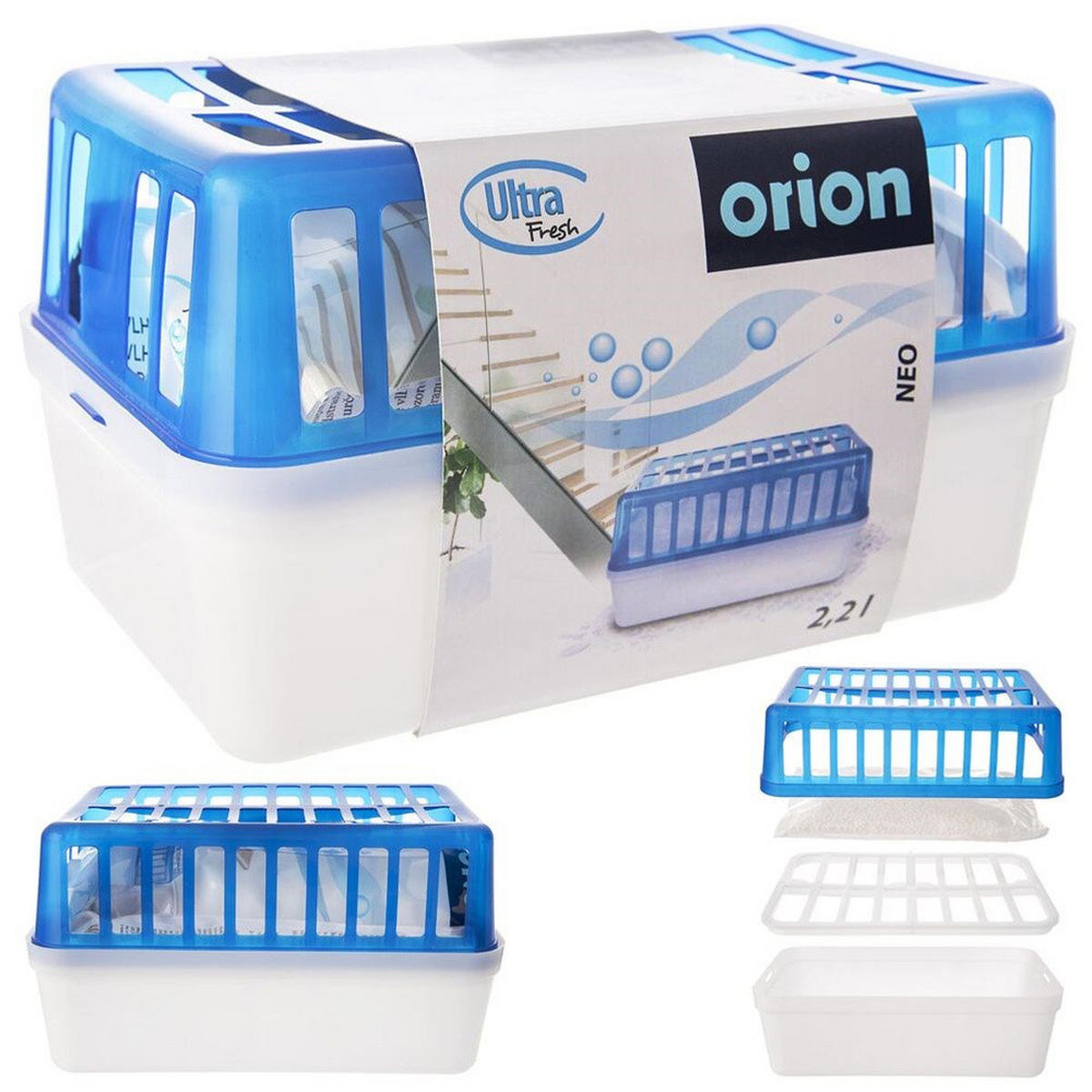 FEUCHTIGKEITSABSORBER XXL Ultra Fresh blau weiß - Blau, Kunststoff (16/14.5/26cm) - Orion 