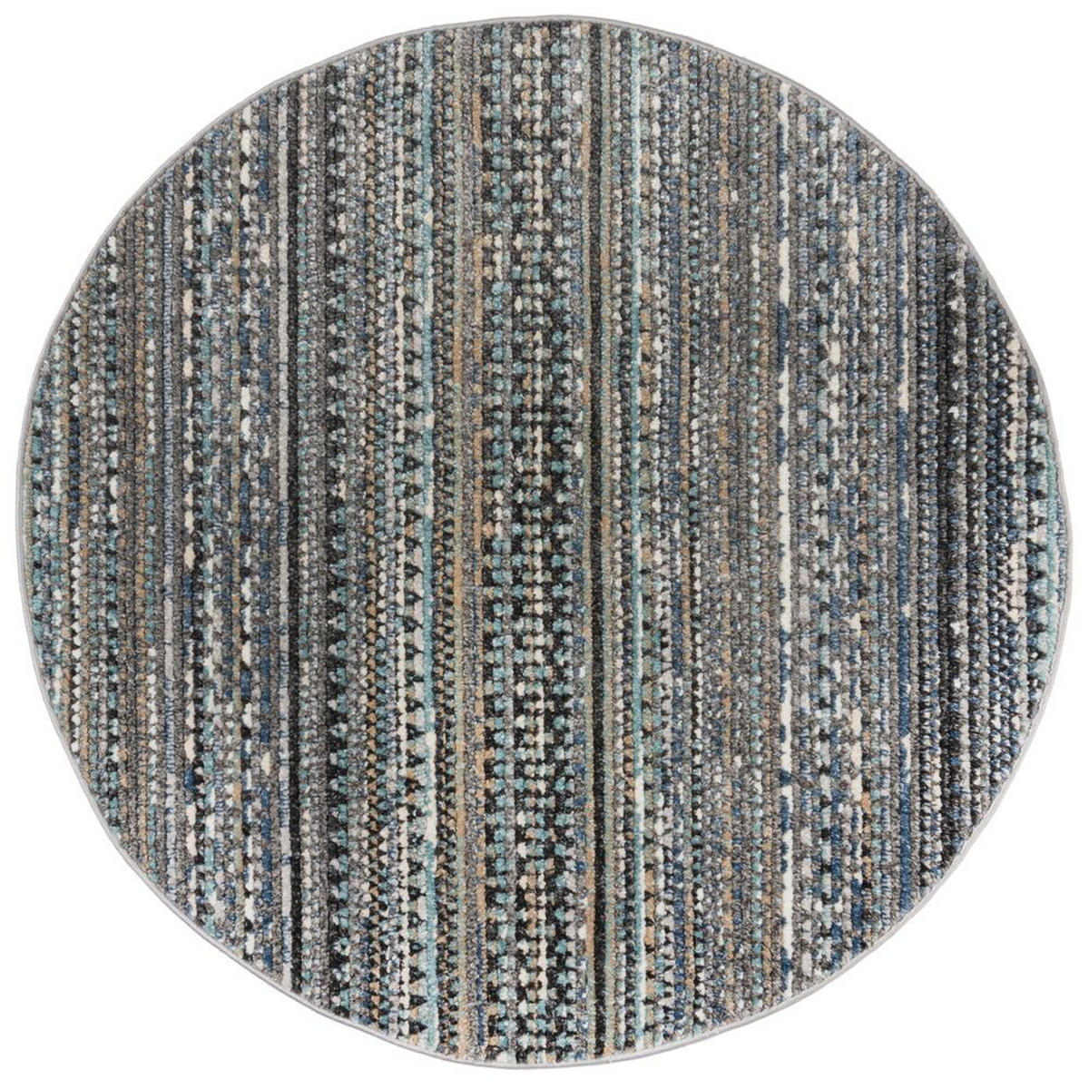 TEPPICH Streifen-Design, strapazierfähig PERRAN, Blau 160x160 cm - Blau, Textil (160/160cm) - KADIMA DESIGN