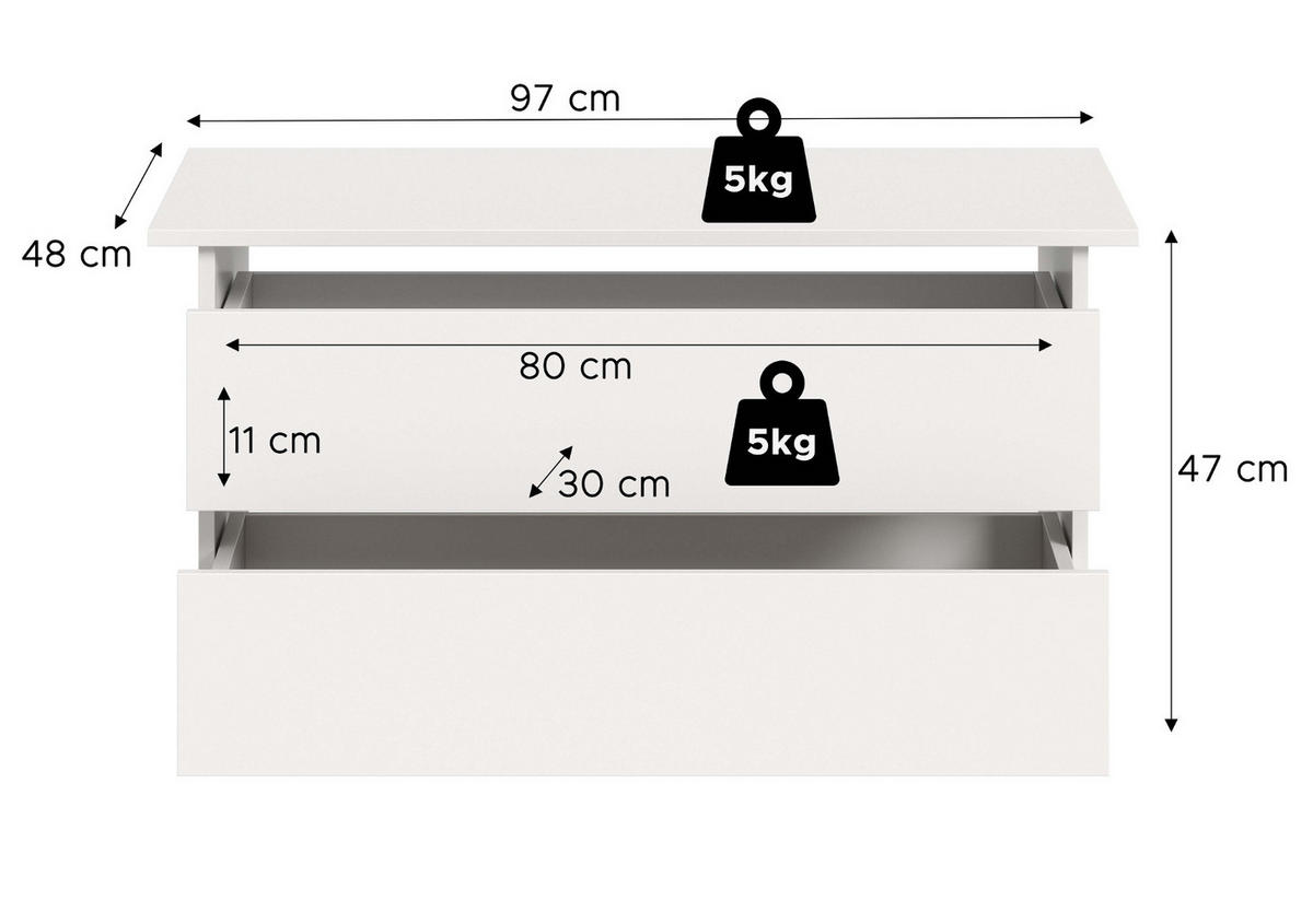 KLEIDERSCHRANK weiß 5-türig 230 x 183 cm, Drehtürenschrank mit 2x Schubkasteneinsatz - Schwarz/Weiß, Holzwerkstoff/Kunststoff (230/183/53cm) - Inn.Furn