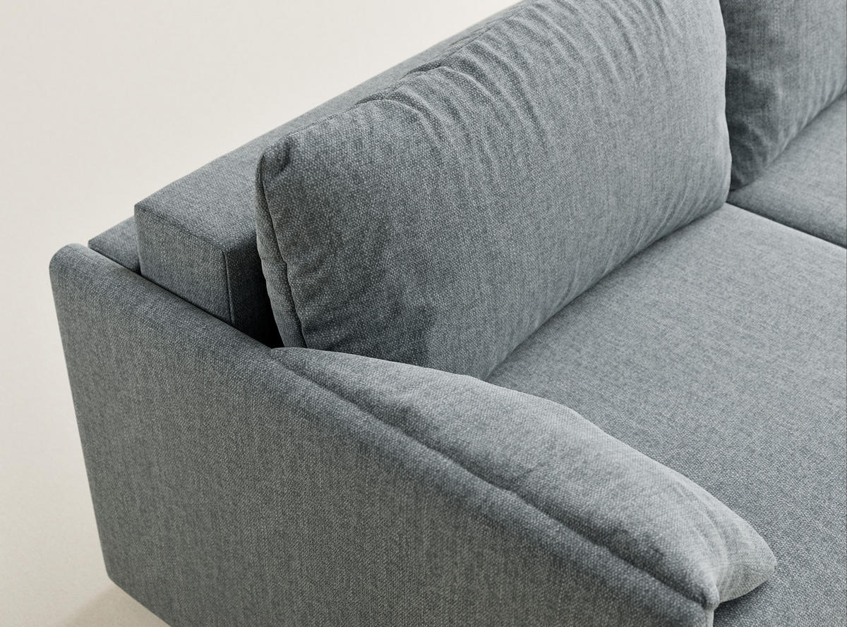 ROZKLÁDACÍ POHOVKA Nappa, textil, modrošedý - černá/šedohnědá, dřevo/kompozitní dřevo (215/100/193cm) - Maison de Reve