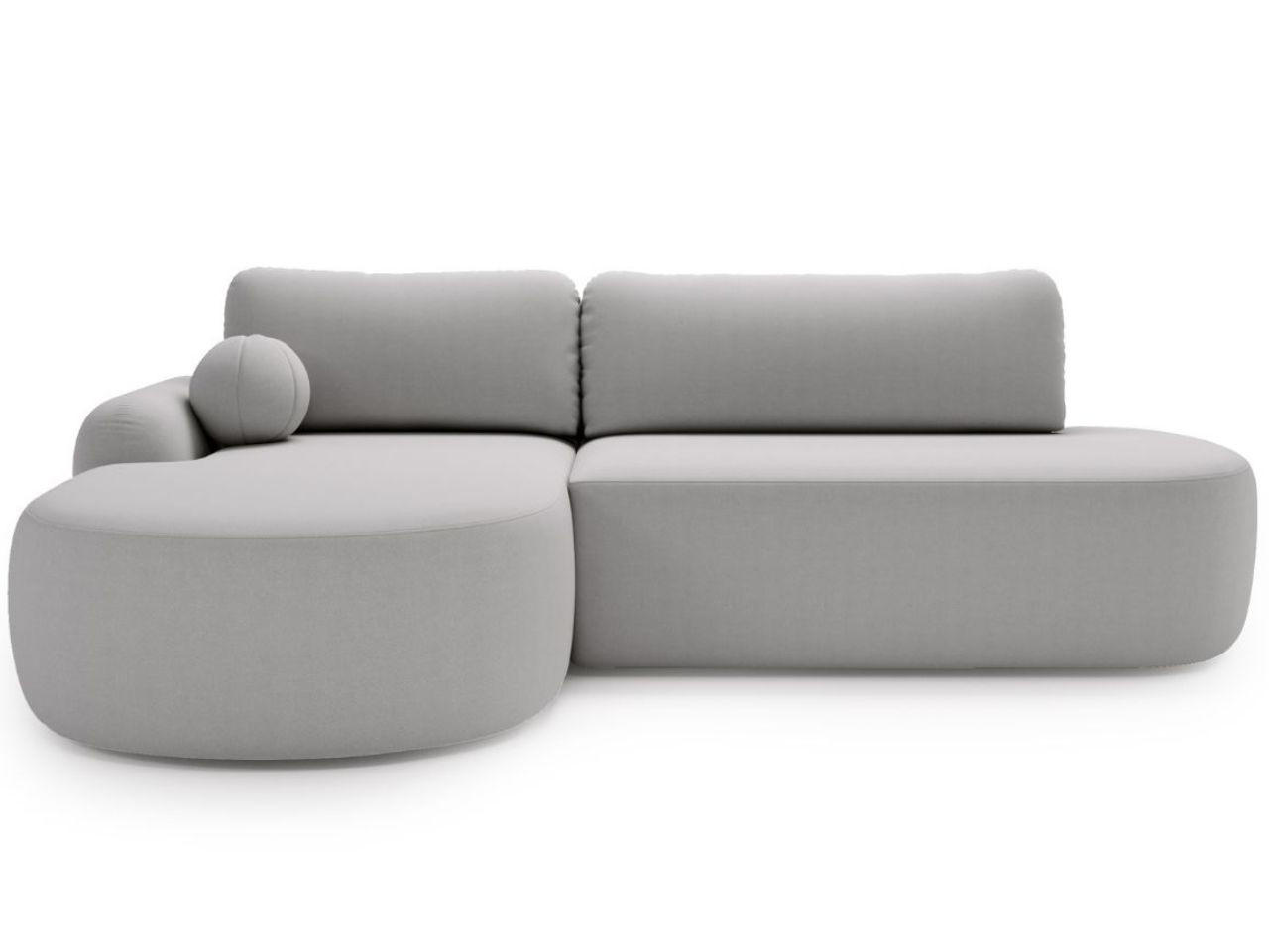 ECKSOFA Aurio O Bouclé-Stoff Grau Links - Grau, Holz/Textil (271/177cm) - Graingold