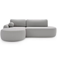 ECKSOFA Aurio O Bouclé-Stoff Grau Links - Grau, Holz/Textil (271/177cm) - Graingold