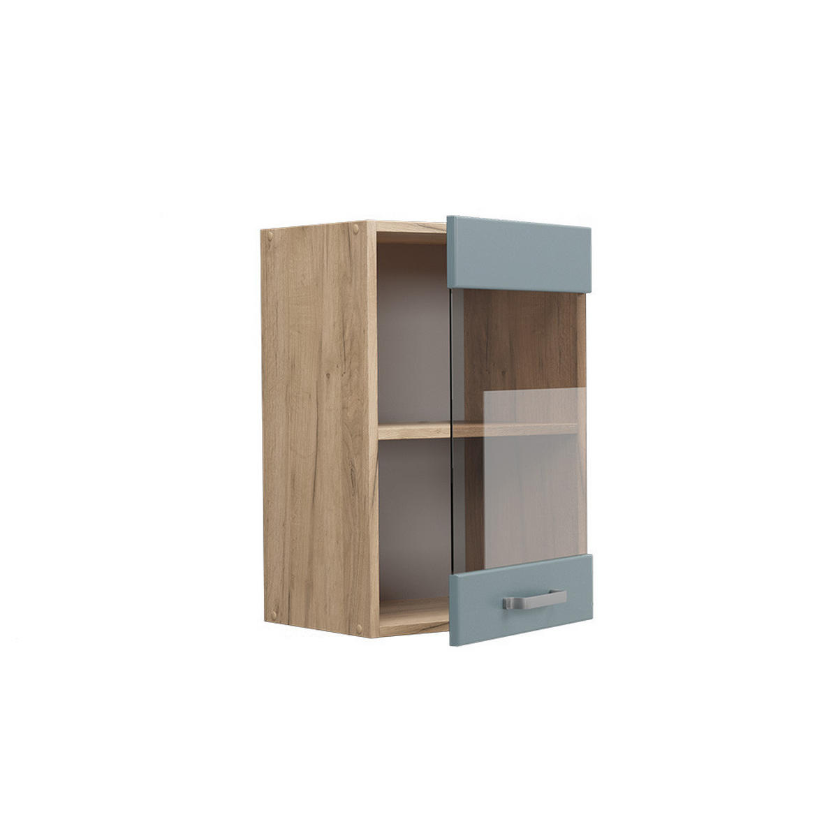 KÜCHENGLASSCHRANK R-Line Blau-Grau 40 cm - Honigeiche/Eiche Wotan, Holzwerkstoff (40/60/31cm) - Vicco