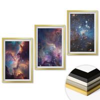 WANDBILDER 3er Set - 40x60 cm Goldrahmen - Kosmische Sternenlandschaften - Goldfarben, Kunststoff (40/60cm) - ArtPrintCave