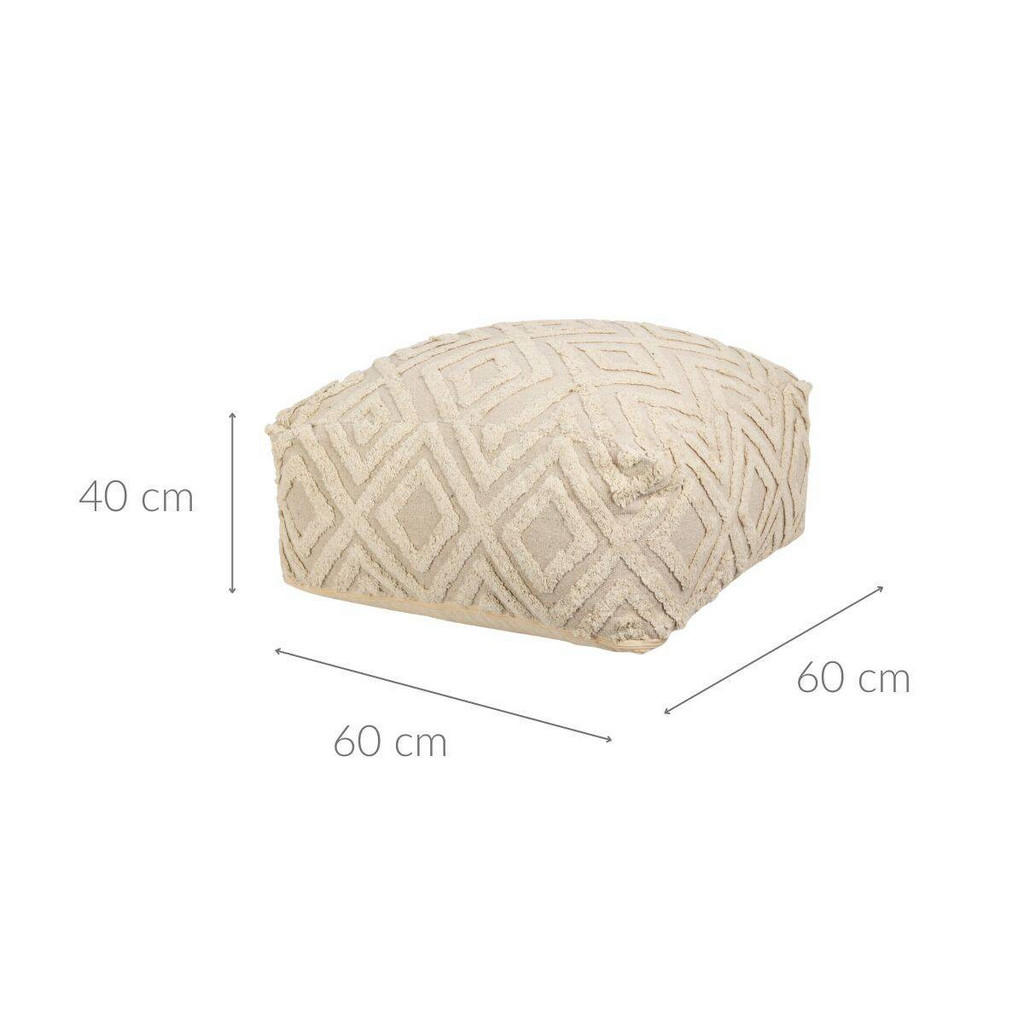 Thumbnail - Xxxl Hocker, Beige, Naturmaterialien, 60x40x60 cm, Wohnzimmer, Hocker, Sitzhocker