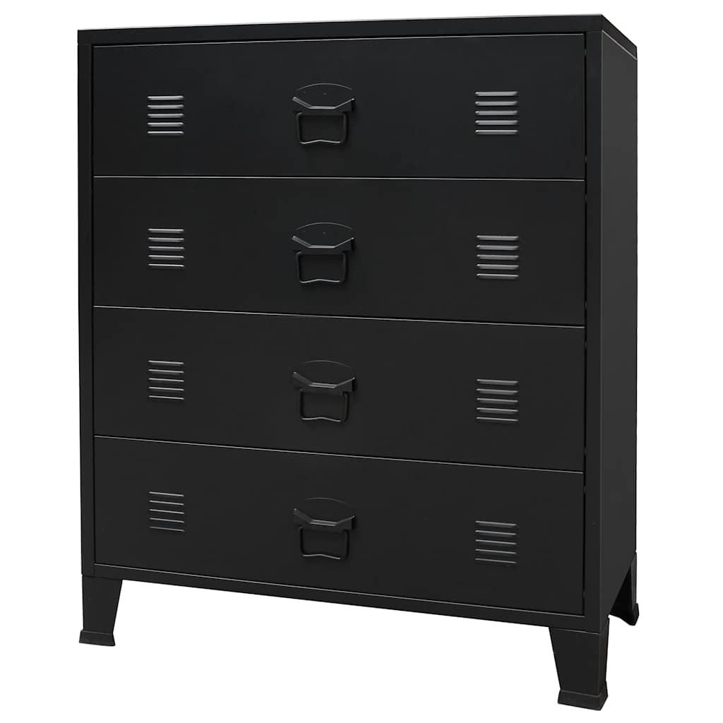 SCHUBLADENSCHRANK Metall Industrie-Stil 78 x 40 x 93 - Schwarz, Metall (40/93/78cm) - furnicato