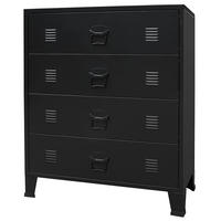 SCHUBLADENSCHRANK Metall Industrie-Stil 78 x 40 x 93 - Schwarz, Metall (40/93/78cm) - furnicato