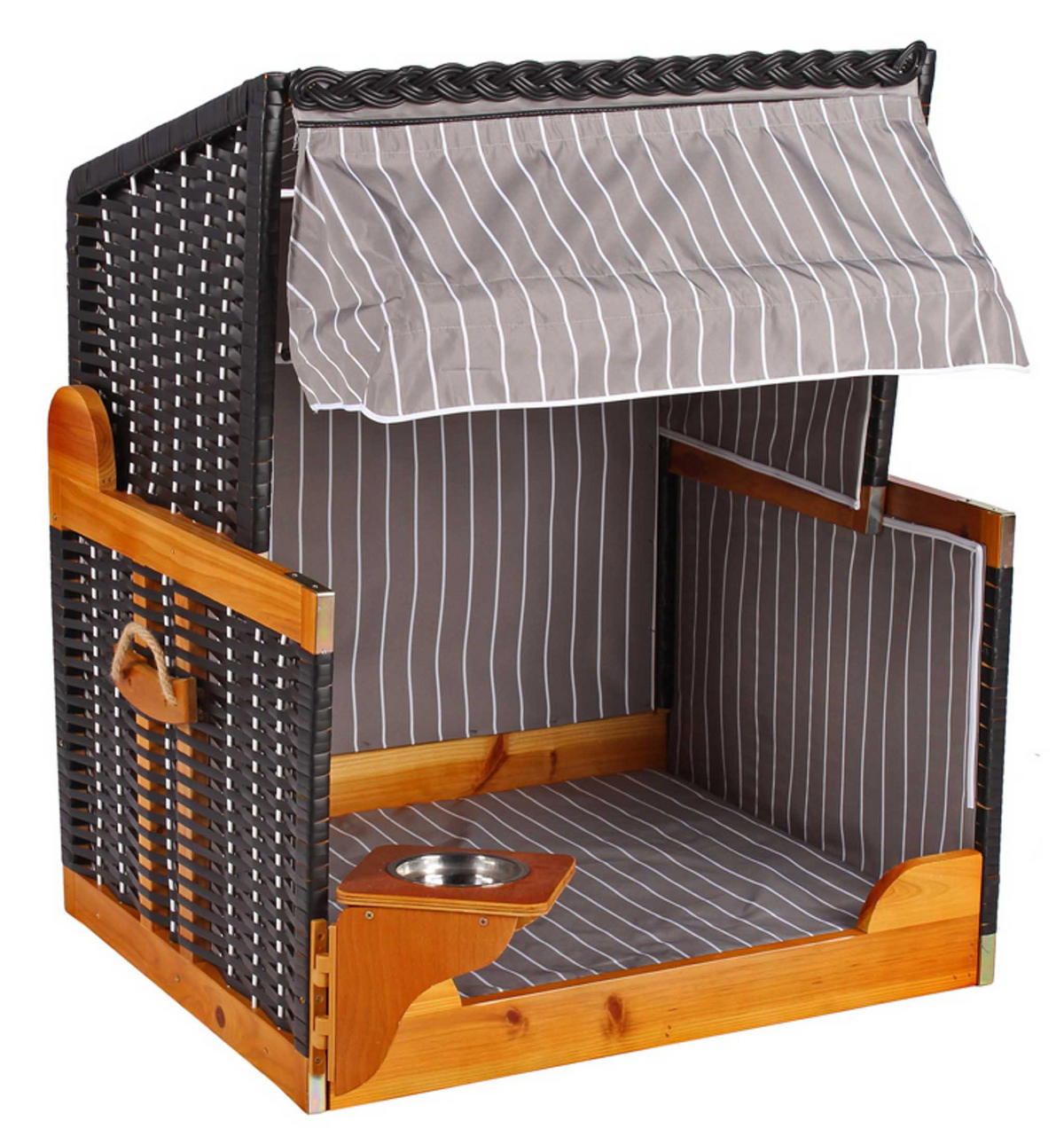 HUNDESTRANDKORB - Schwarz/Braun, Metall (80/95/65cm) - Mr. Deko