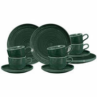KAFFEESERVICE Terra Moosgrün 18er Set - Dunkelgrün, Keramik (1/1/1cm) - Seltmann Weiden