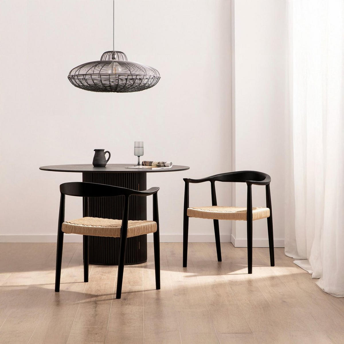 ESSZIMMERSTUHL Thesa Schwarz 65 cm x 74 cm 2er-Set - Schwarz, Holz (65/74/54cm) - Klast Home