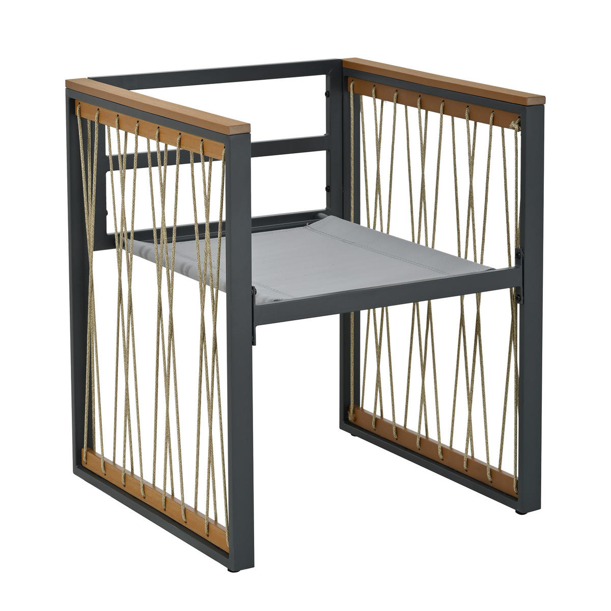 GARTENLOUNGE-SET Garten-Essgruppe 6 personen Rattan Outdoor Gartenmöbel,Glas Tischplatt - Schwarz/Grau, Textil/Metall - STILVORA