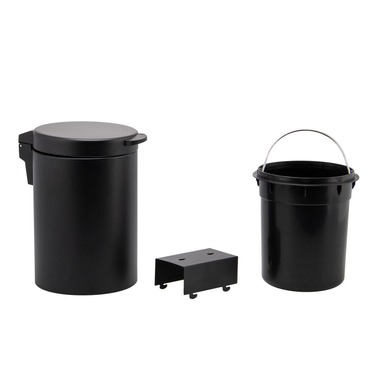 WAND-KOSMETIKEIMER, schwarz - Schwarz, Metall (16/24/23cm) - bremermann