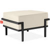 GARTENLOUNGE-HOCKER TRIGLO auf Metallfüßen, Modern, Dunkelgrau/Cremeweiß - Dunkelgrau/Creme, Textil/Metall (69/44/54cm) - KONSIMO®