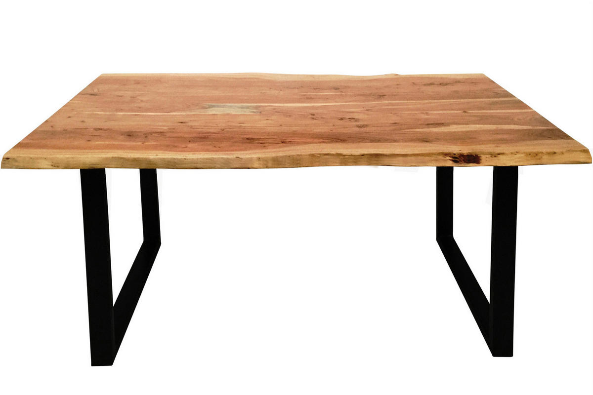 ESSTISCH TOPS&TABLES - Beige/Schwarz, Holz/Metall (85/160/77cm) - SAM