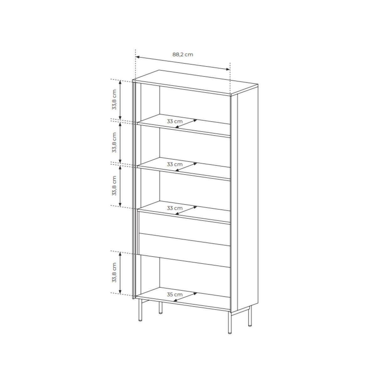 HOCHVITRINE LUMI 92 cm Eiche Dunin - mit Braunglas und LED-Beleuchtung - Eichefarben/Schwarz, Holz/Holzwerkstoff (92/195/39cm) - Ravio
