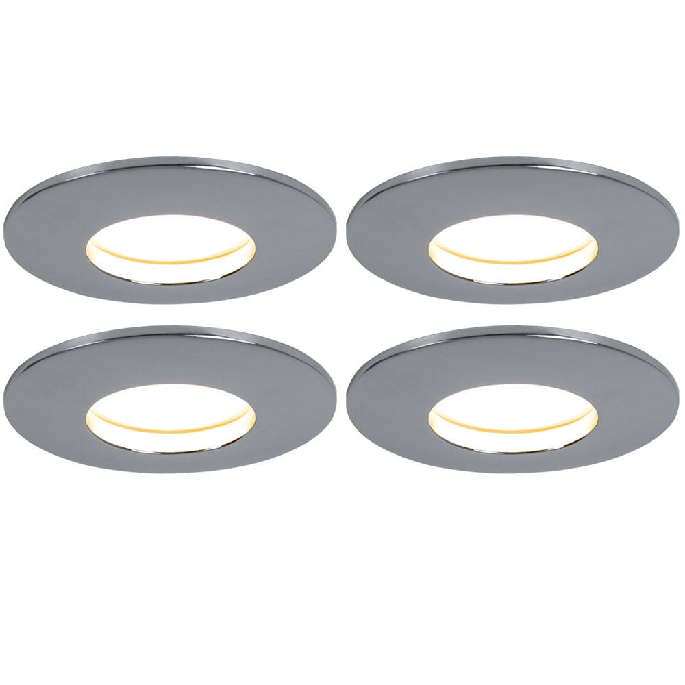 LED EINBAULEUCHTE Chrom Silber 4er Set - Silberfarben, Metall (8.3/8.3/3.5cm)