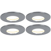 LED EINBAULEUCHTE Chrom Silber 4er Set - Silberfarben, Metall (8.3/8.3/3.5cm)