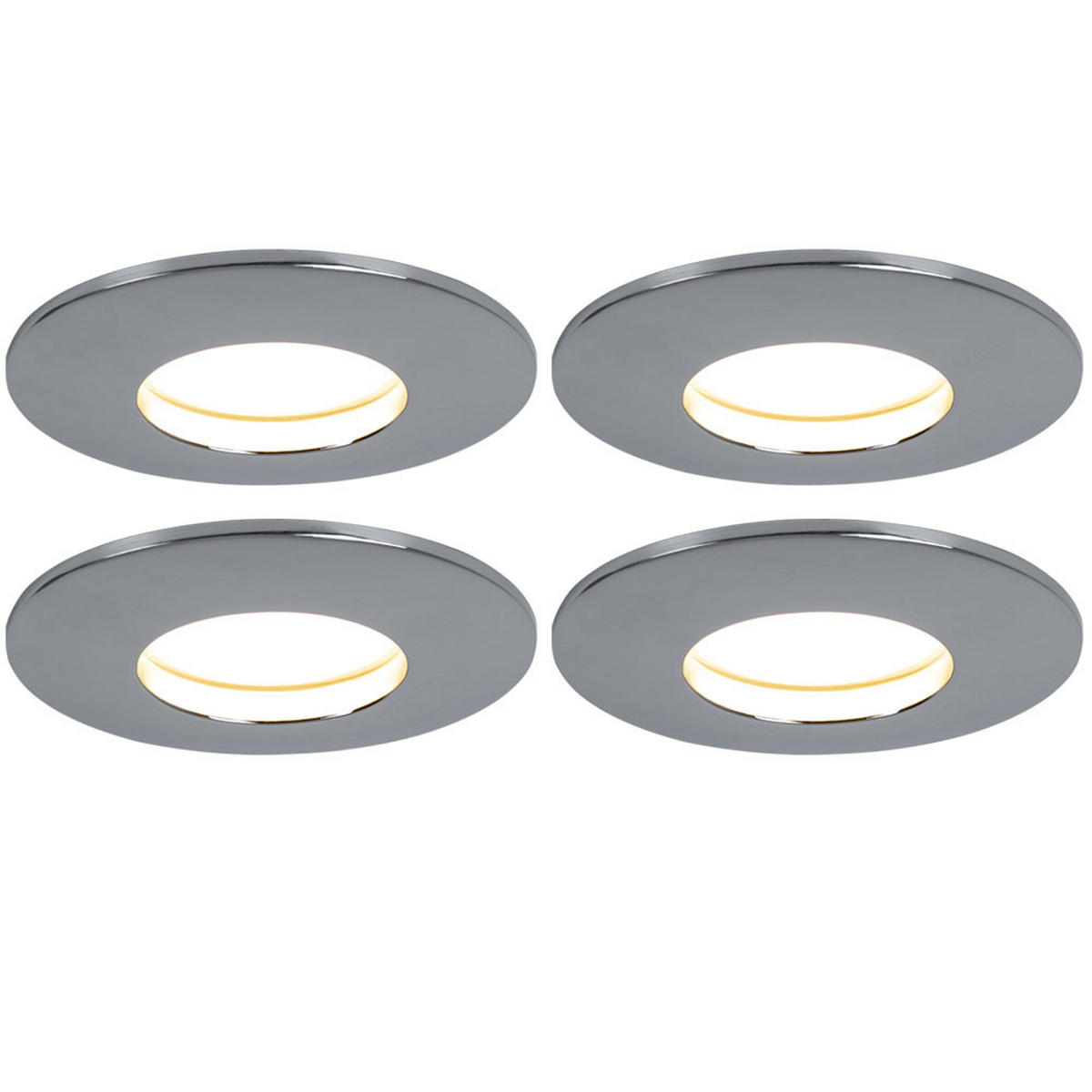 LED EINBAULEUCHTE Chrom Silber 4er Set - Silberfarben, Metall (8.3/8.3/3.5cm)