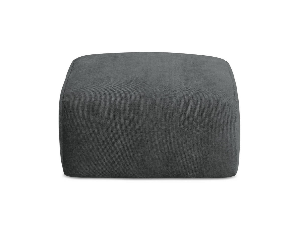 POUF Chenille Stoff Grau - Dunkelgrau/Schwarz, Holzwerkstoff/Kunststoff (65/40/65cm) - Makamii