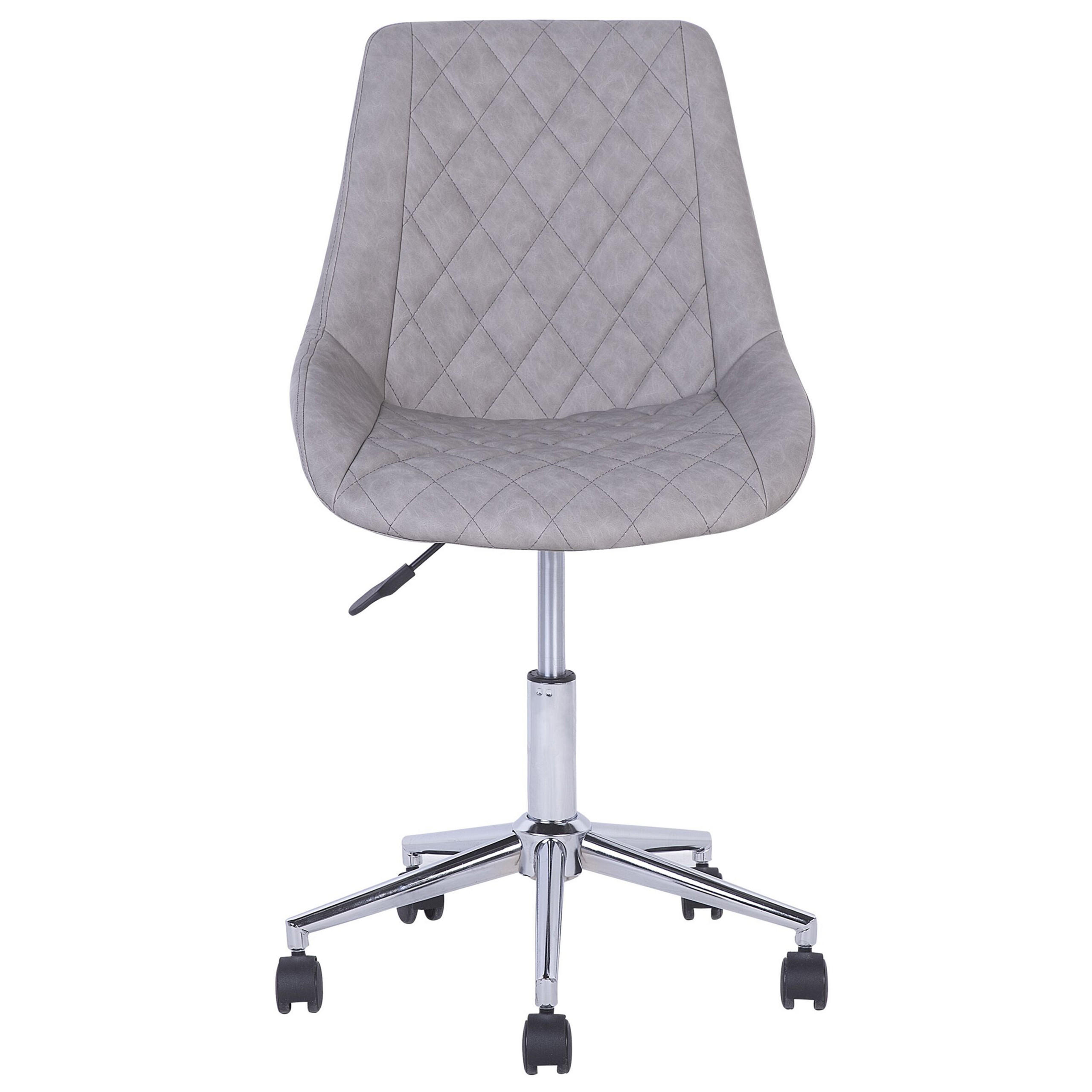 BÜROSTUHL Kunstleder Grau Maribel - Grau, Textil/Metall (57/83/57cm) - Beliani