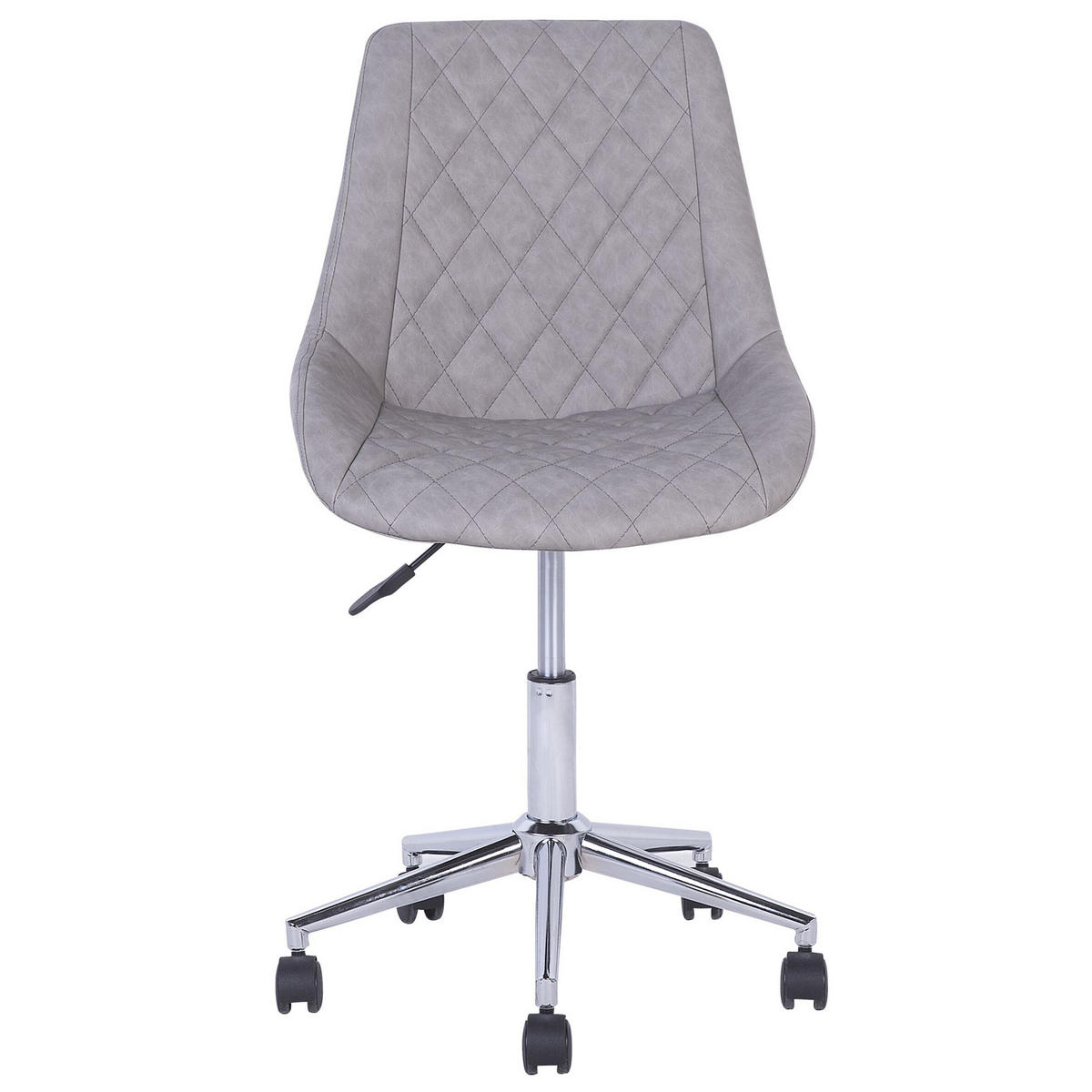 BÜROSTUHL Kunstleder Grau Maribel - Grau, Textil/Metall (57/83/57cm) - Beliani
