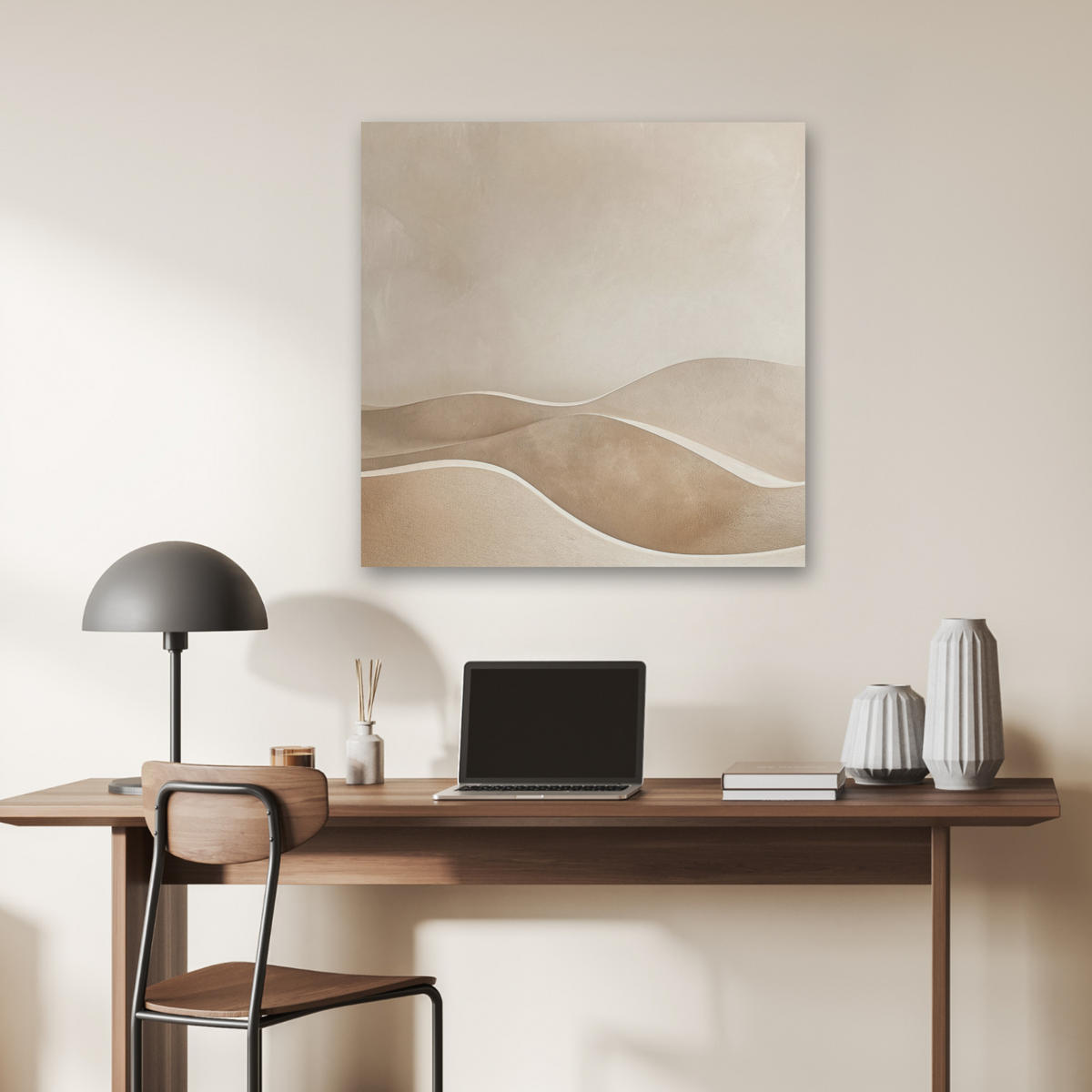 AKUSTIKBILD Beige - Natur - Abstrakt - Modern Akustikpaneele 80x80 cm - Beige, Kunststoff (80/80/0.9cm) - MuchoWow