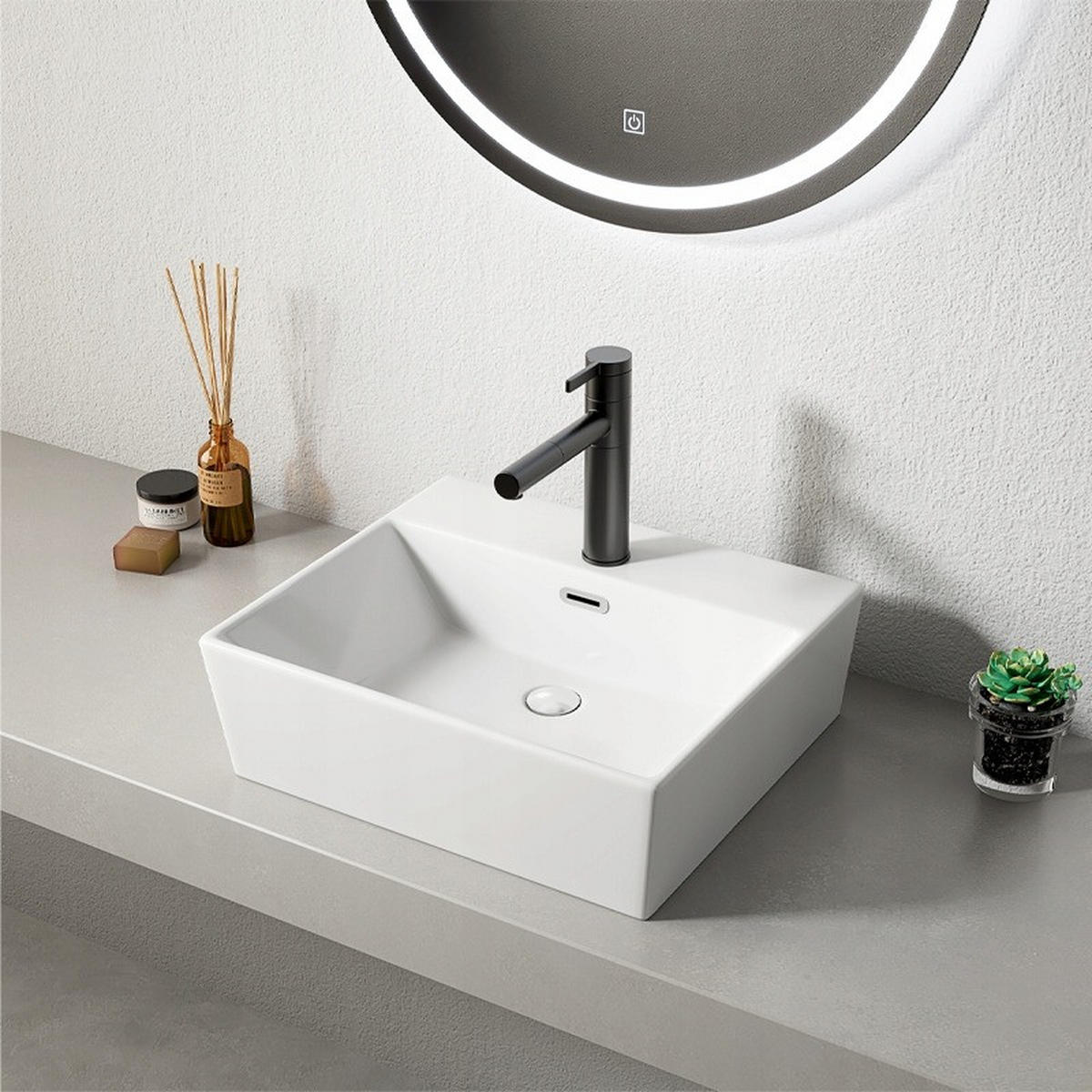 WASCHBECKEN, weiß, 41 x 36 cm - Weiß, Keramik (41/13/36cm)