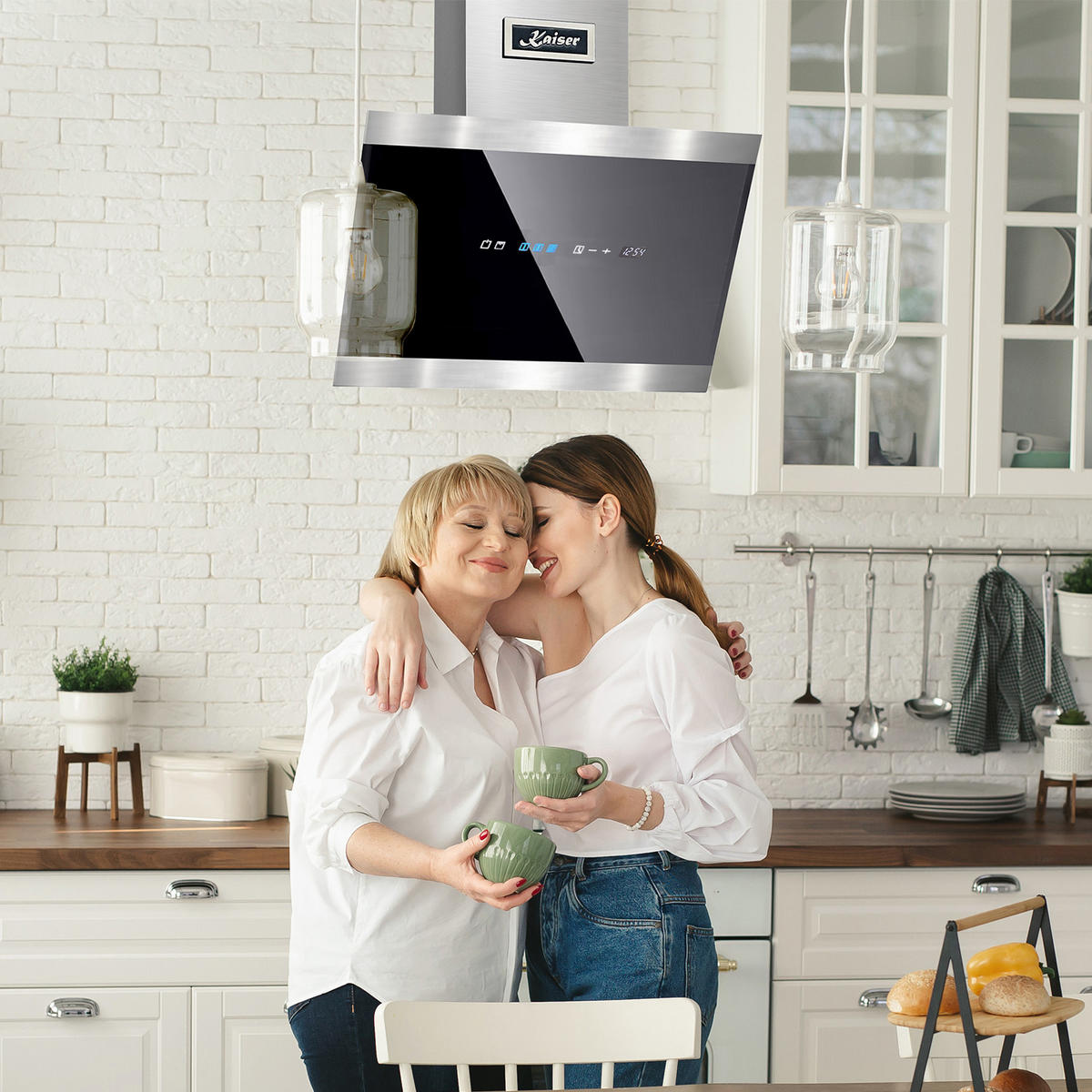 DUNSTABZUGSHAUBE AT 5435 Eco 50 cm Schwarz - Schwarz, Glas/Metall (50/75.5/37.5cm) - Kaiser Küchengeräte