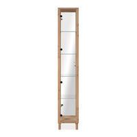 VITRINE 1 Tür und 4 Glasböden - Albi - 33/33/189 cm - Eiche Artisan, Holzwerkstoff (33/189/33cm) - Calicosy