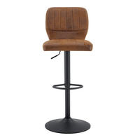 BARHOCKER höhenverstellbar 52 x 45 x 93-114 cm Schwarz/Braun - Schwarz, Metall (45/114/52.1cm) - Meubliv