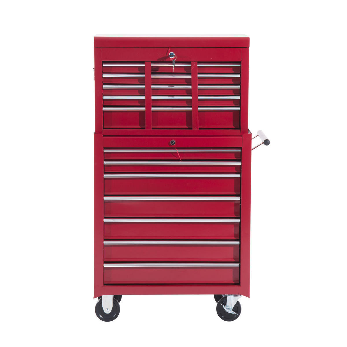 FAHRBARER Werkzeugwagen, Rollwagen, Rot - Rot, Metall (33/113/61.5cm) - HOMCOM