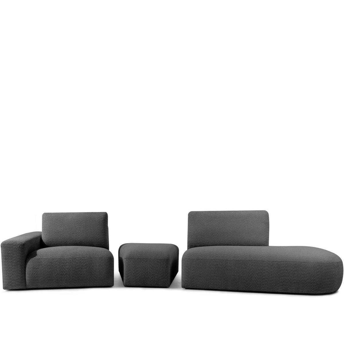 4-SITZER ECKSOFA ZUCCO Boucle rechts, Graphit - Graphitfarben, Textil (350/84/105cm) - KONSIMO®