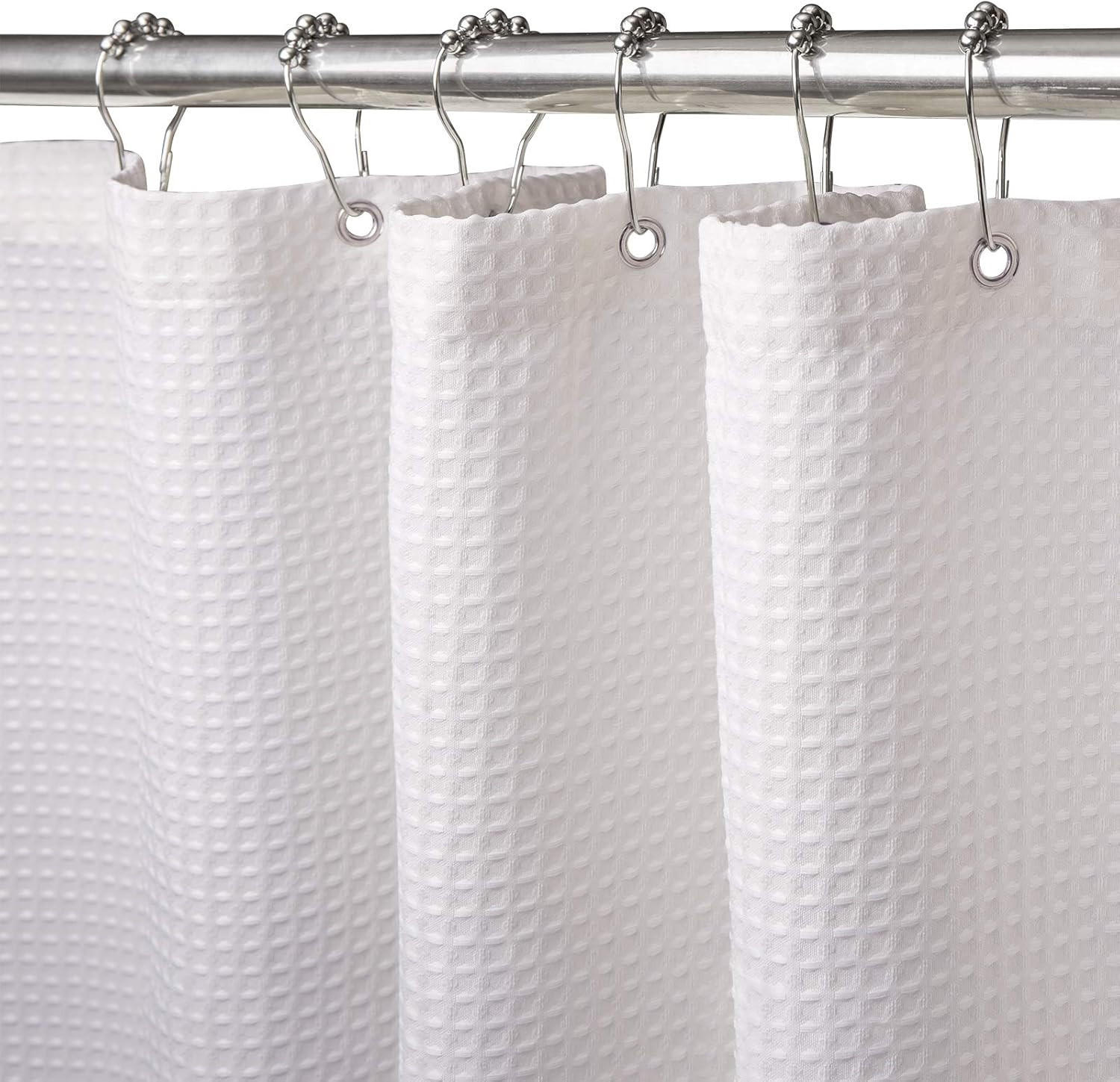 DUSCHVORHANG 180 x 180 cm Badewanne schimmelresistent robust für Badewanne Duschkabine - Weiß, Textil (180/180cm) - MCBOSON