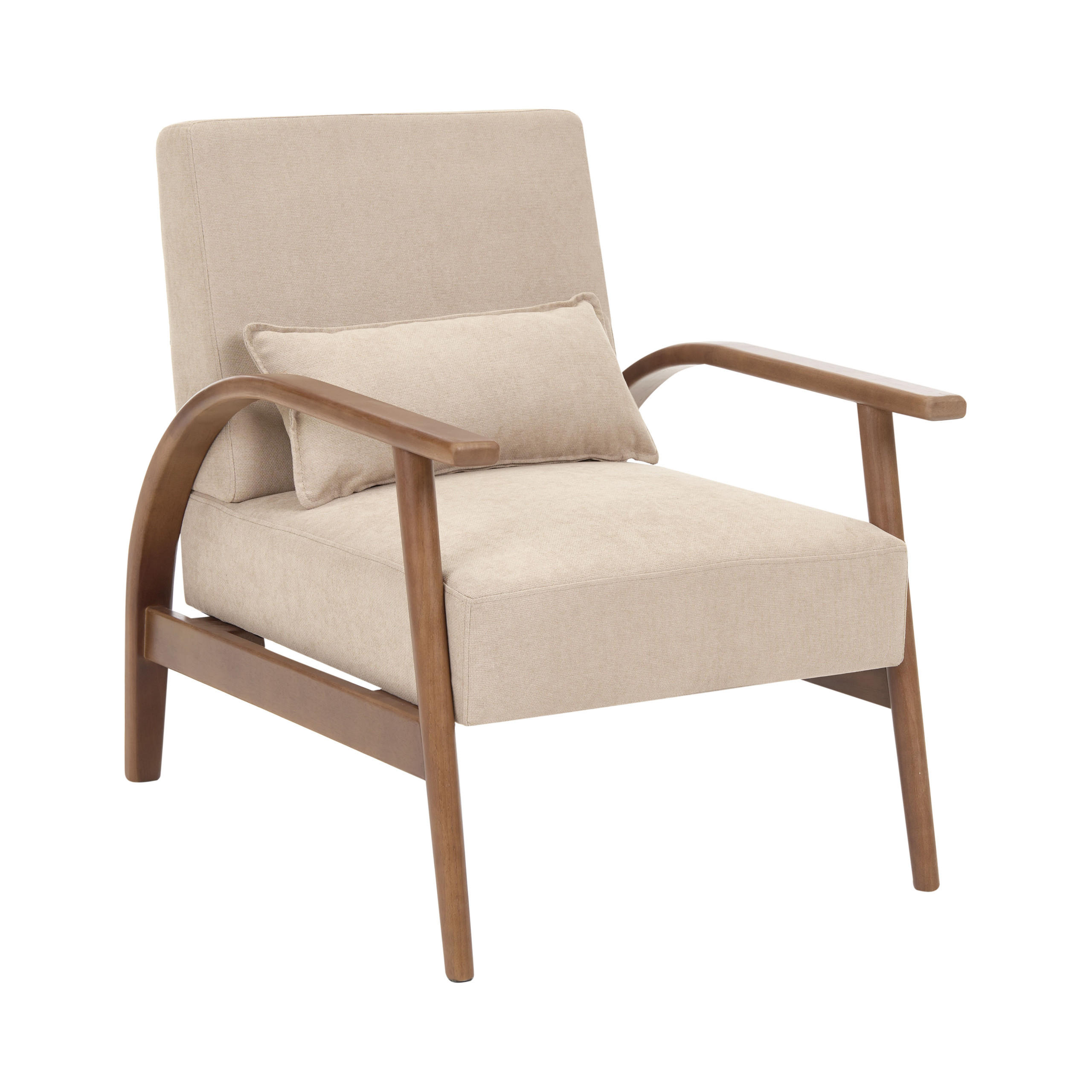 SESSEL Stoff Beige Skara - Beige/Braun, Textil (70/83/88cm) - Beliani