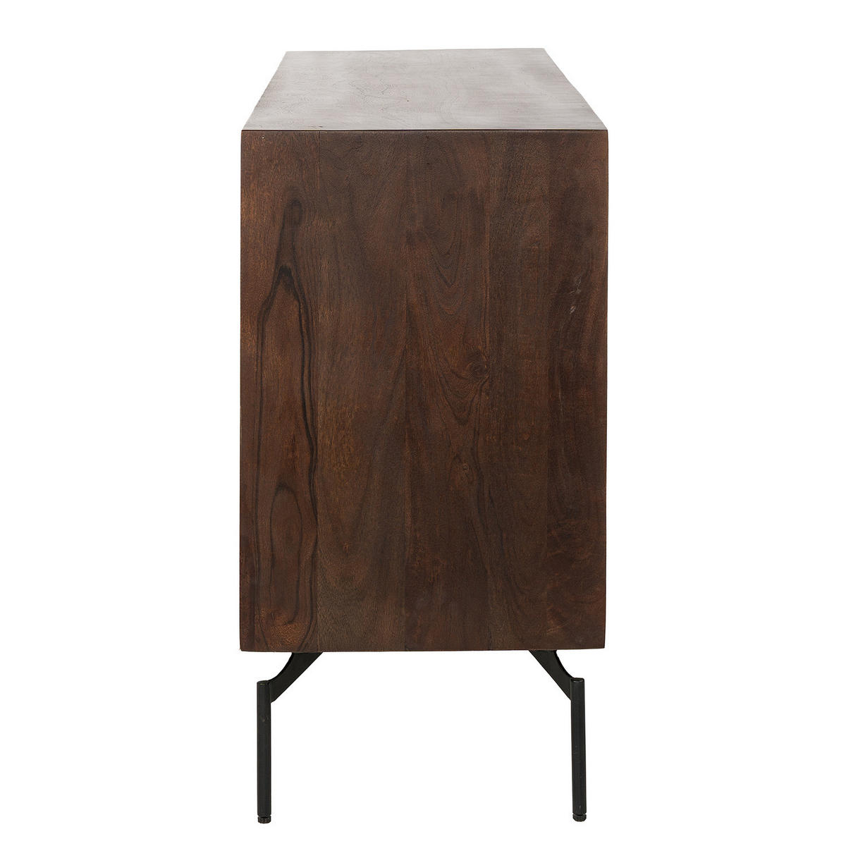 MASSIVES SIDEBOARD - Akazie Dunkel - Schwarz/Braun, Holz/Metall (160/76/40cm) - home24