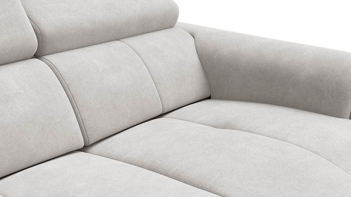 RELAXSOFA RODEN 2-Sitzer mit 2 Relax, creme, Veloursstoff - Creme, Holz/Textil (148/82/103cm) - Wozimo