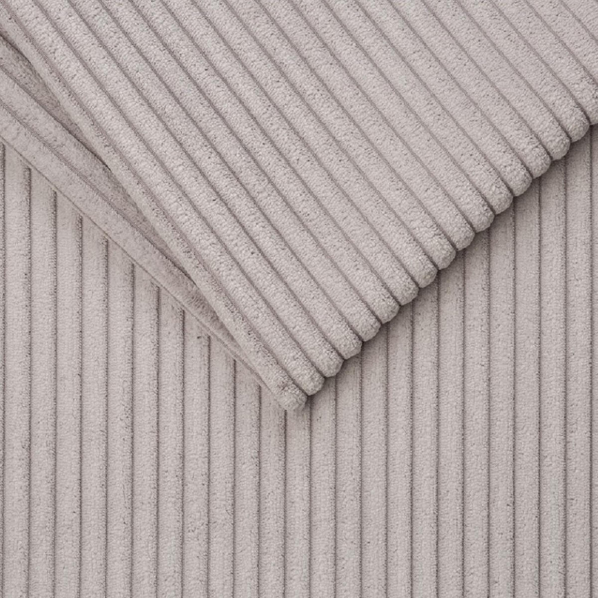 ECKSOFA mit elektronische Sitztiefenverstellung, USB-Anschluss und stilvollem Breitcord-Bezug - Hellgrau, Textil (200/243cm) - ed exciting design